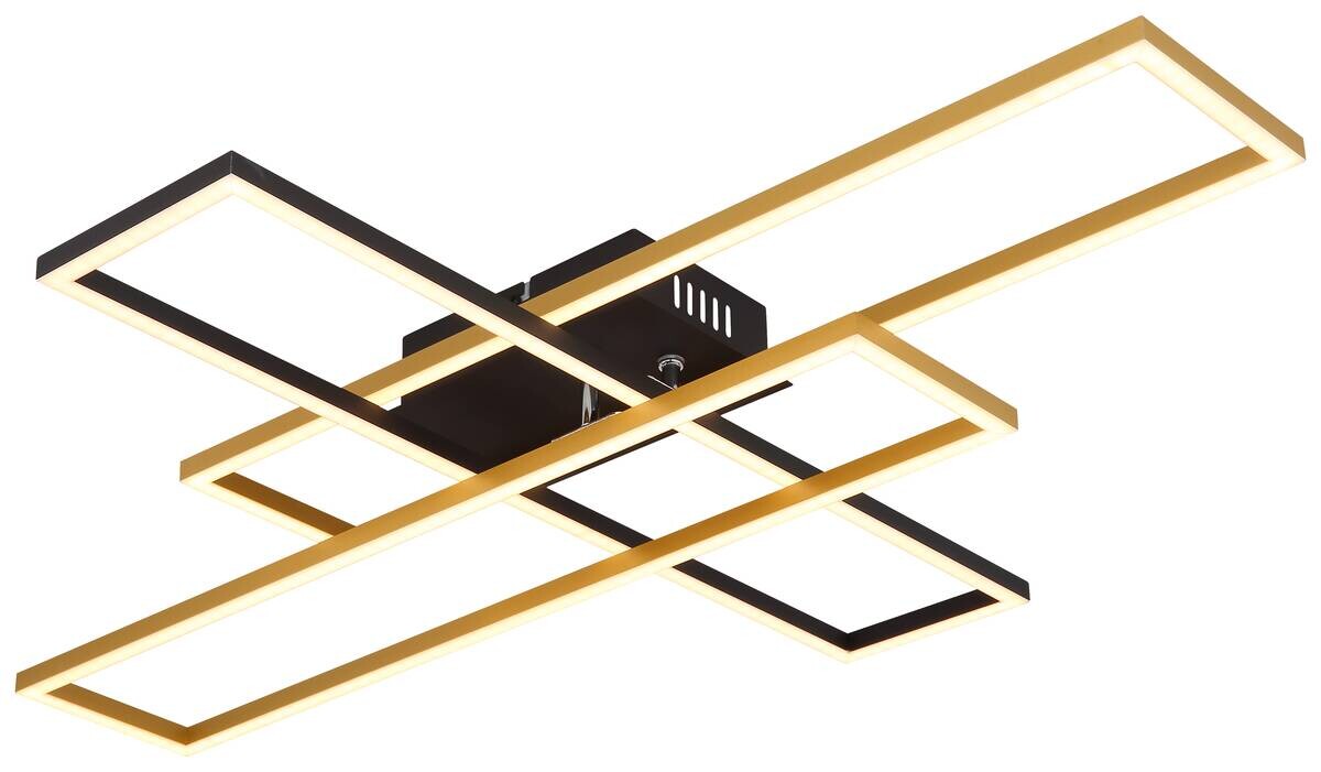 GLOBO LED-Deckenleuchte Dakari schwarz gold Aluminium Metall B/H/T: ca. 60x9,5x80 cm