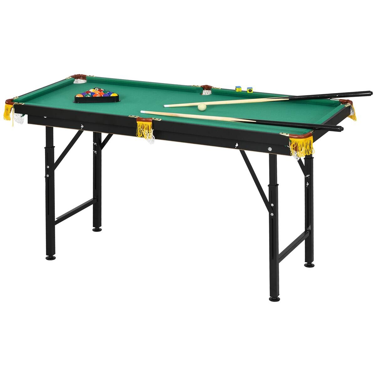 SPORTNOW Billardtisch grün Stahl B/H/L: ca. 63x75x140 cm