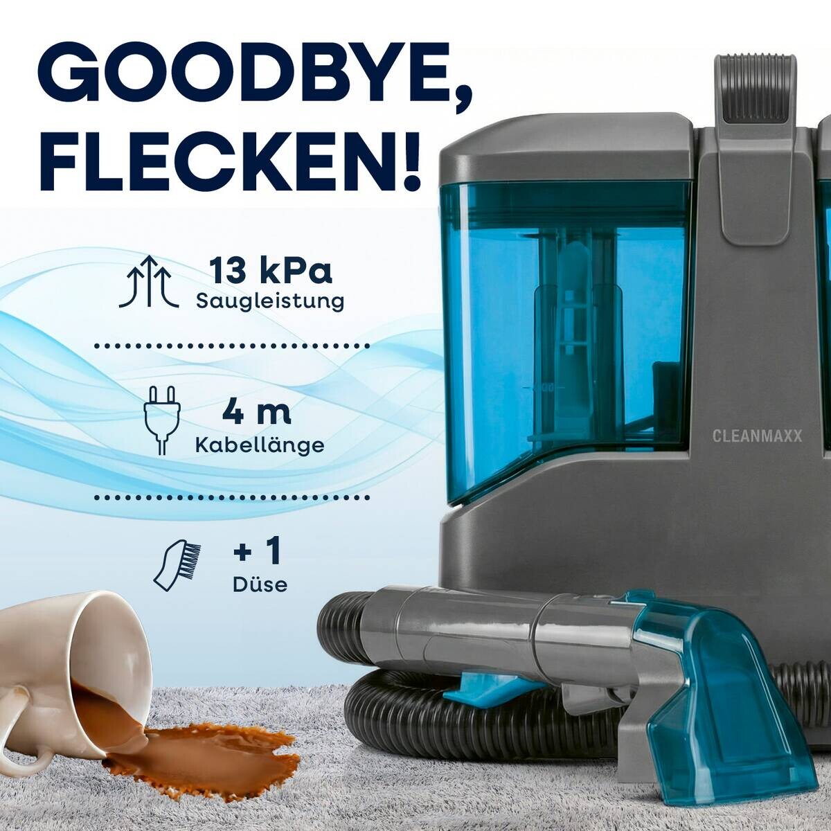 CLEANmaxx Reiniger 30098 grau blau Kunststoff B/H/L: ca. 17,1x27,2x25,7 cm