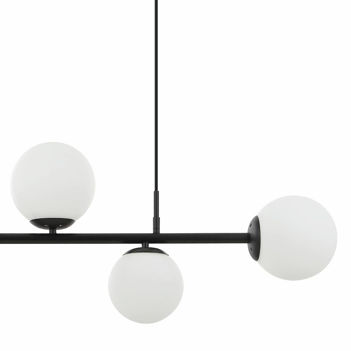 Lamkur Pendelleuchte Maddie schwarz Glas Stahl B/H/L: ca. 120x23x93 cm E14 5 Brennstellen
