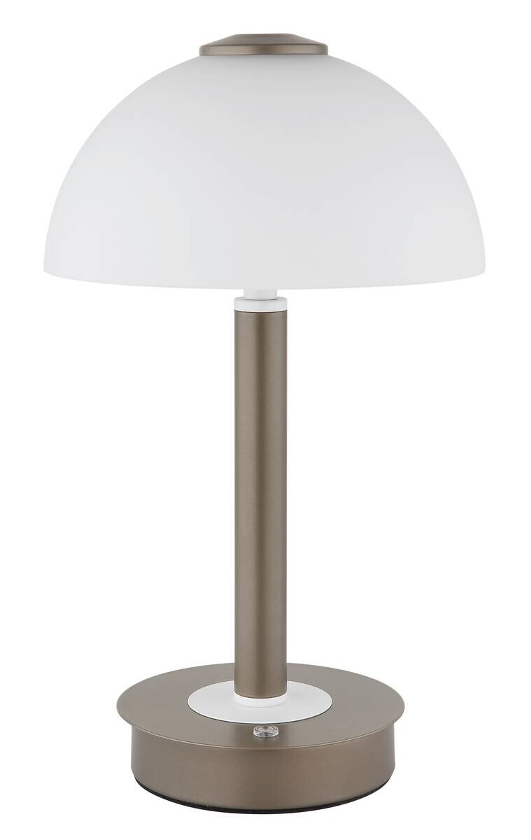GLOBO LED-Tischleuchte kaffee Opal Glas Metall H/D: ca. 31,5x18 cm 1 Brennstellen