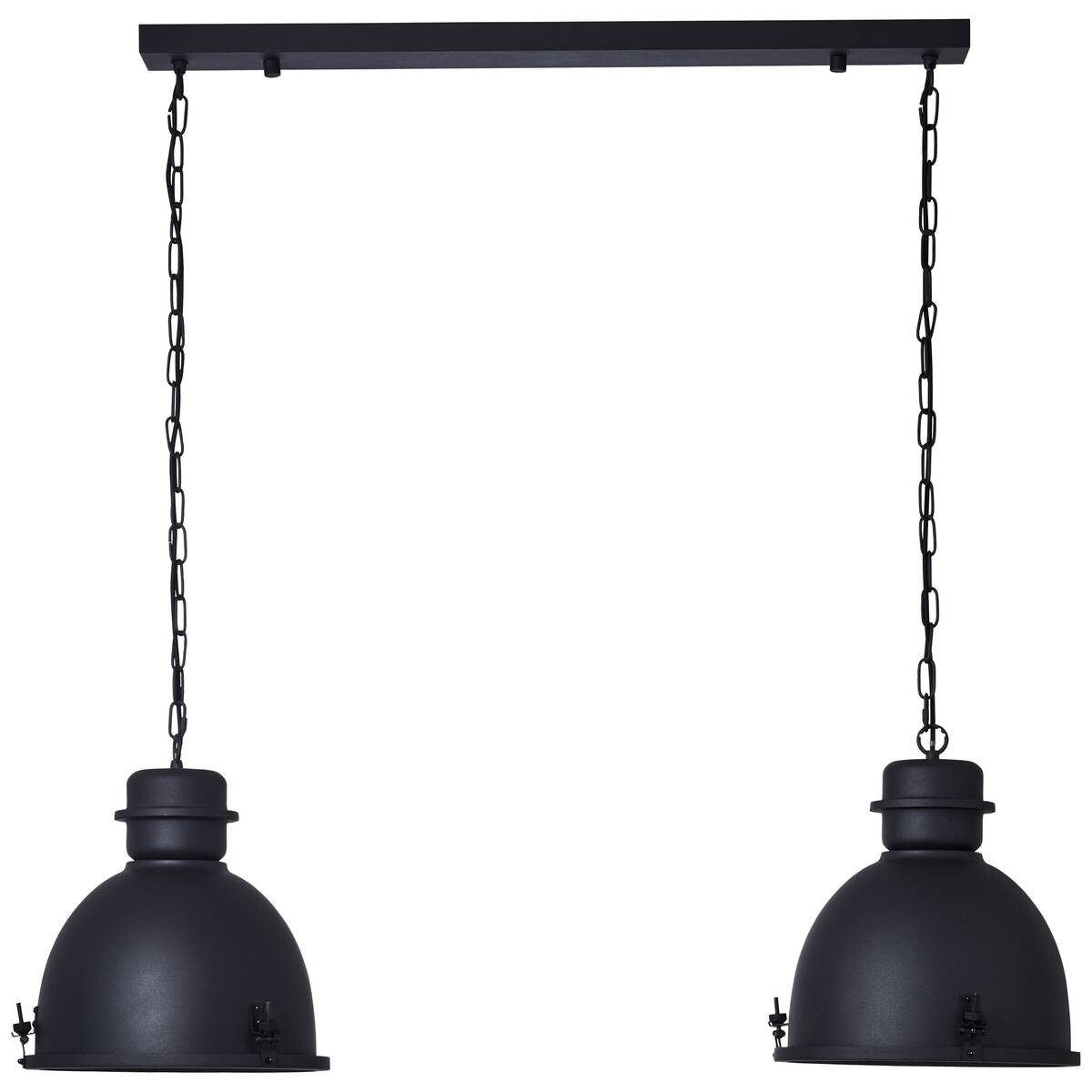 Brilliant Pendelleuchte Kiki HK19242S76 schwarz Metall B/H/T: ca. 113x121x35 cm E27 2 Brennstellen