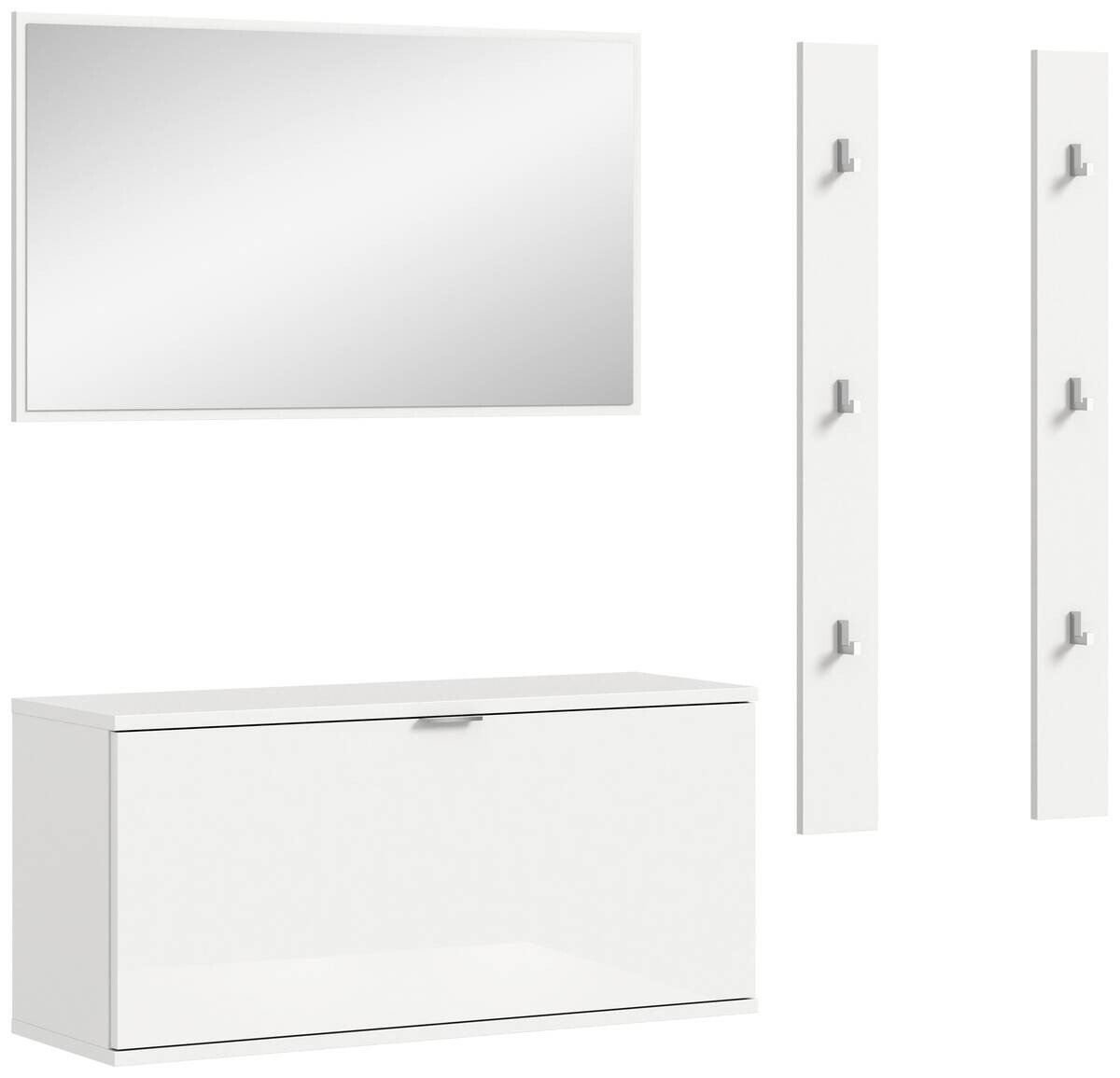 Garderobe PROJEKT X weiß weiß Hochglanz B/H/T: ca. 130x191x37 cm