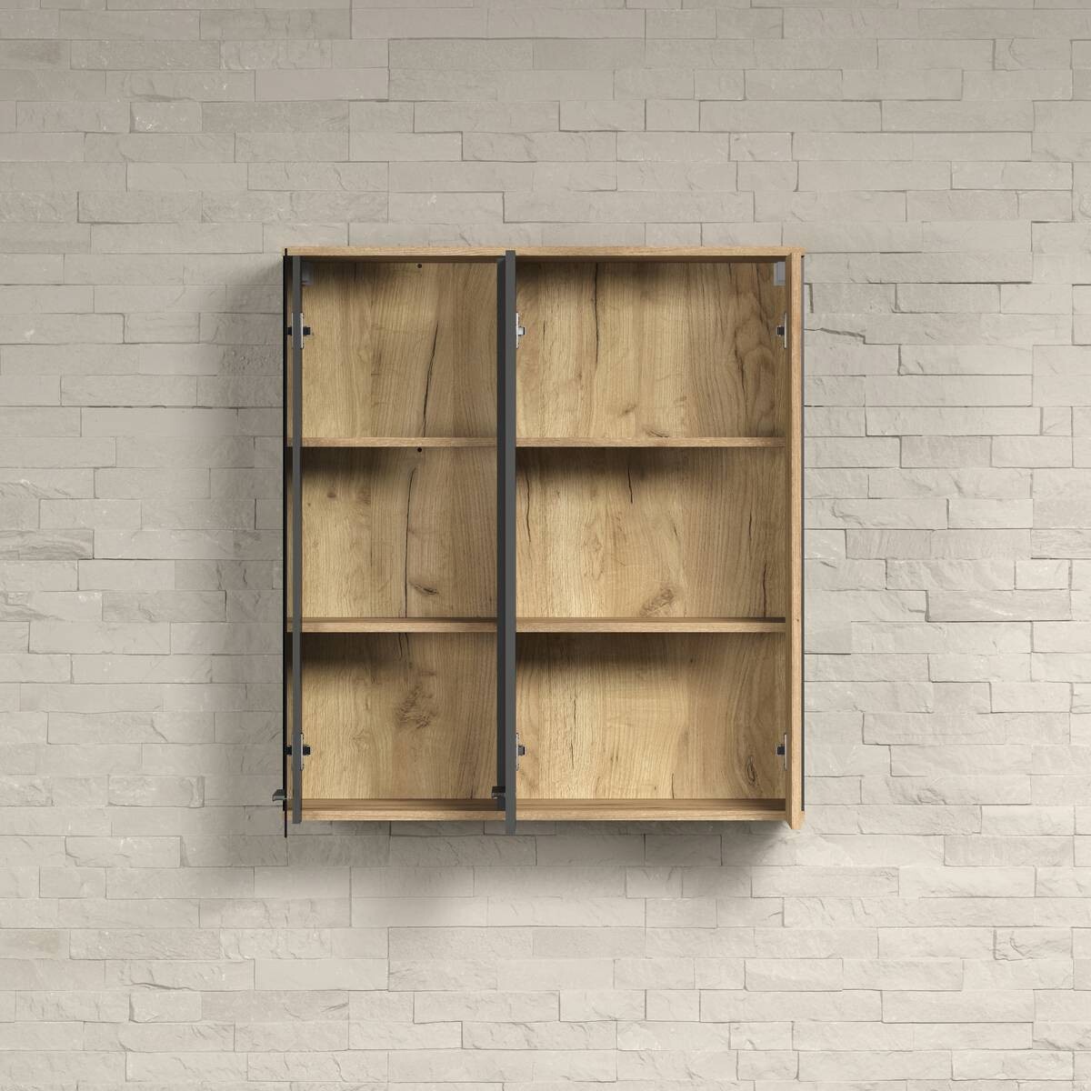 Hängevitrine Esteban anthrazit Eiche Evoke Coast Nachbildung B/H/T: ca. 90x99x34 cm