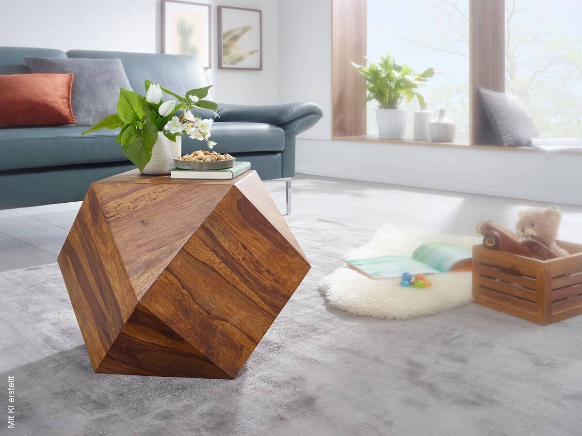 Couchtisch braun B/H/T: ca. 43x57x57 cm