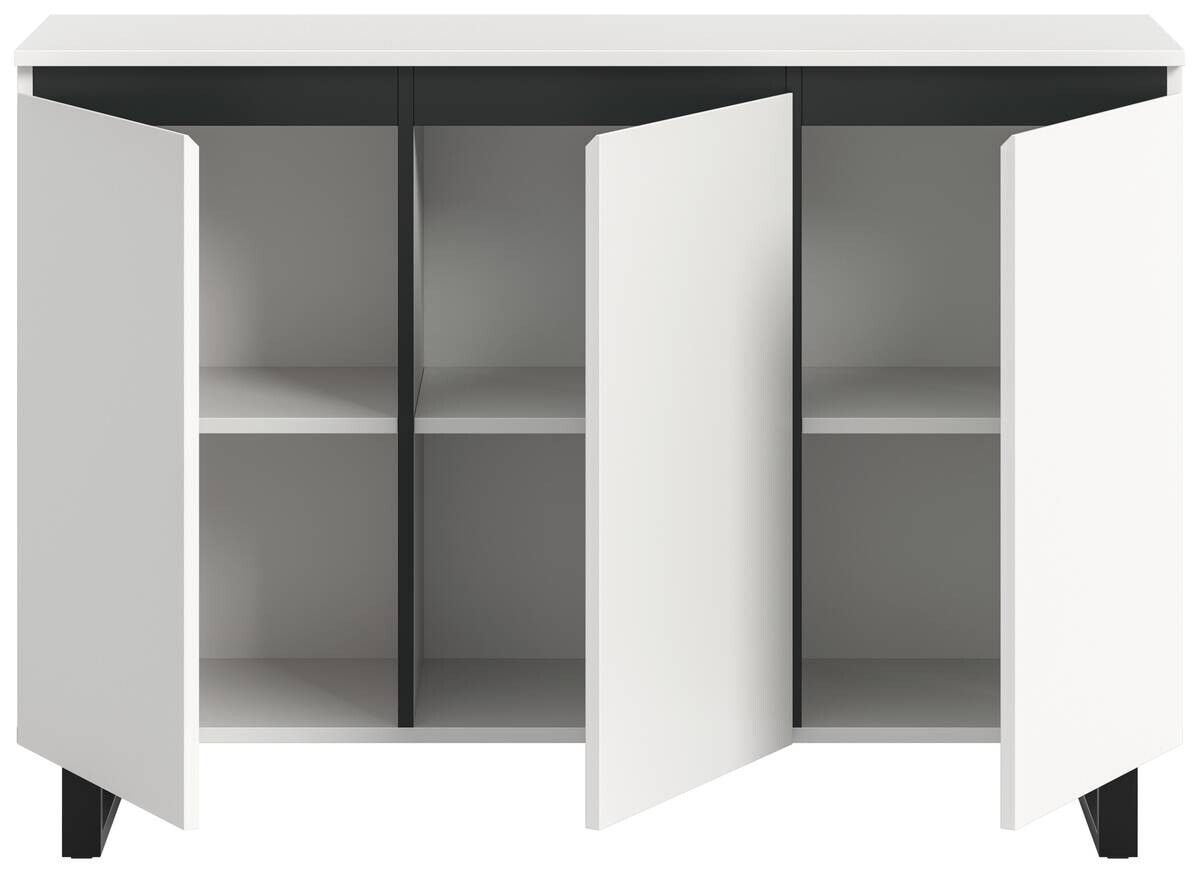 Sideboard Tomasa weiß schwarz B/H/T: ca. 120x84x36 cm