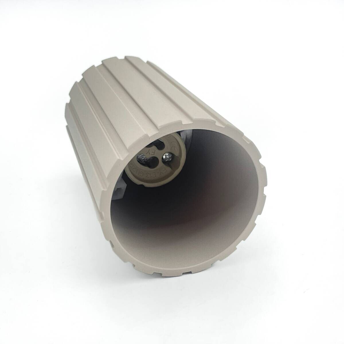 Lamkur Strahler Prisma beige Stahl B/H/L: ca. 6,5x10x6,5 cm 1 Brennstellen