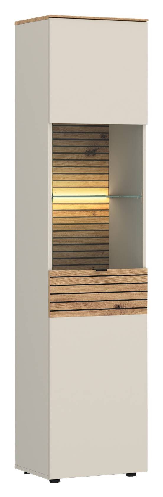 Vitrine NEXA Cashmere Eiche Artisan Oak Nachbildung B/H/T: ca. 45x195x40 cm