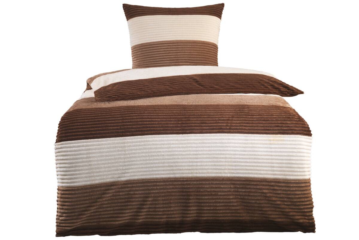 Microfaser Wende Bettwäsche Cashmere touch taupe Polyester B/L: ca. 135x200 cm