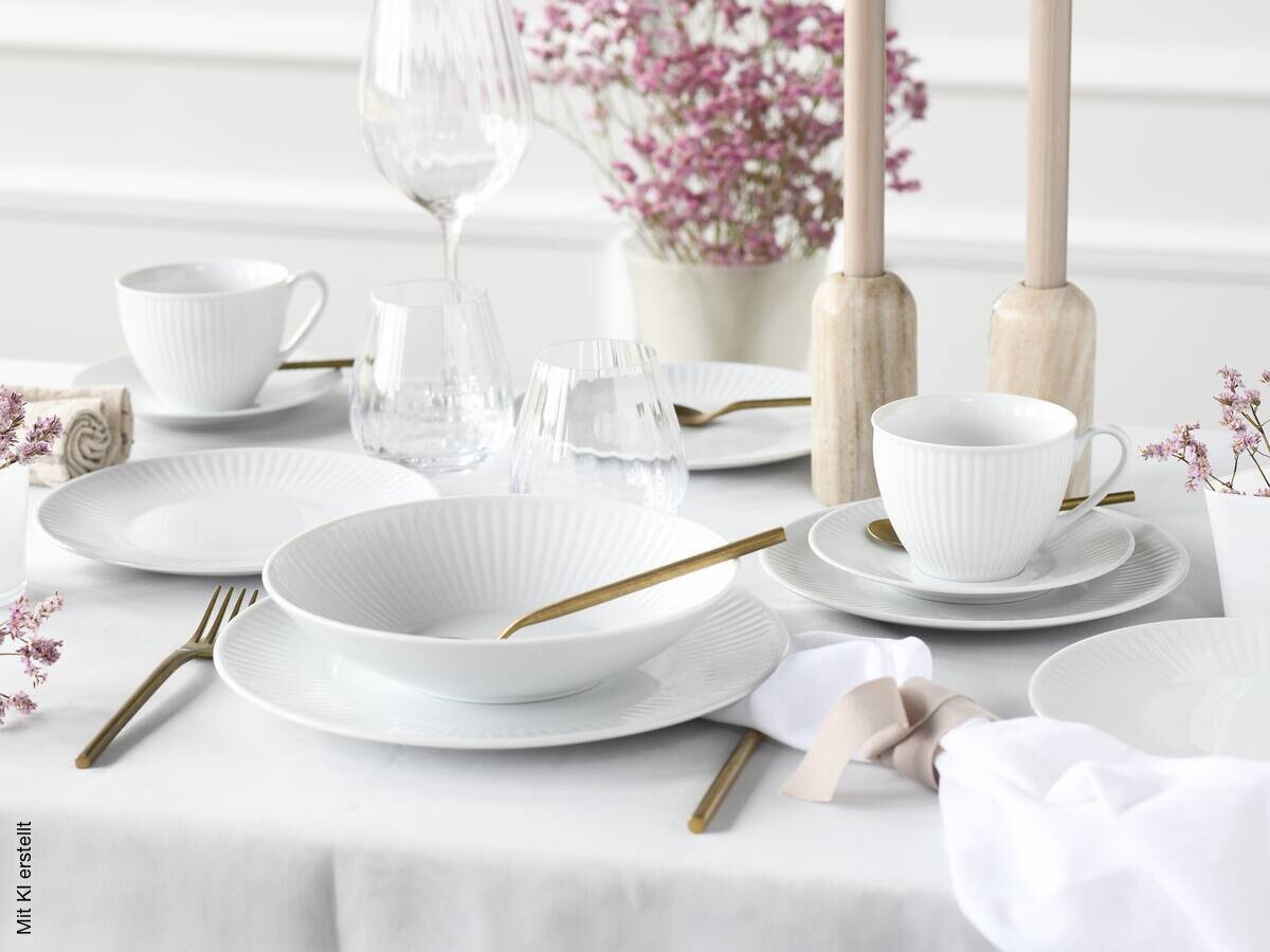 CreaTable Kombiservice Valencia weiß Porzellan 30 tlg.