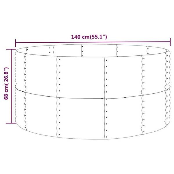 Hochbeet anthrazit Stahl B/H/L: ca. 140x68x140 cm