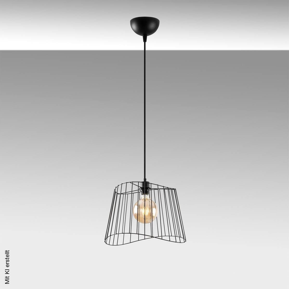 Opviq Pendelleuchte schwarz B/H/T: ca. 40x126x40 cm E27 1 Brennstellen