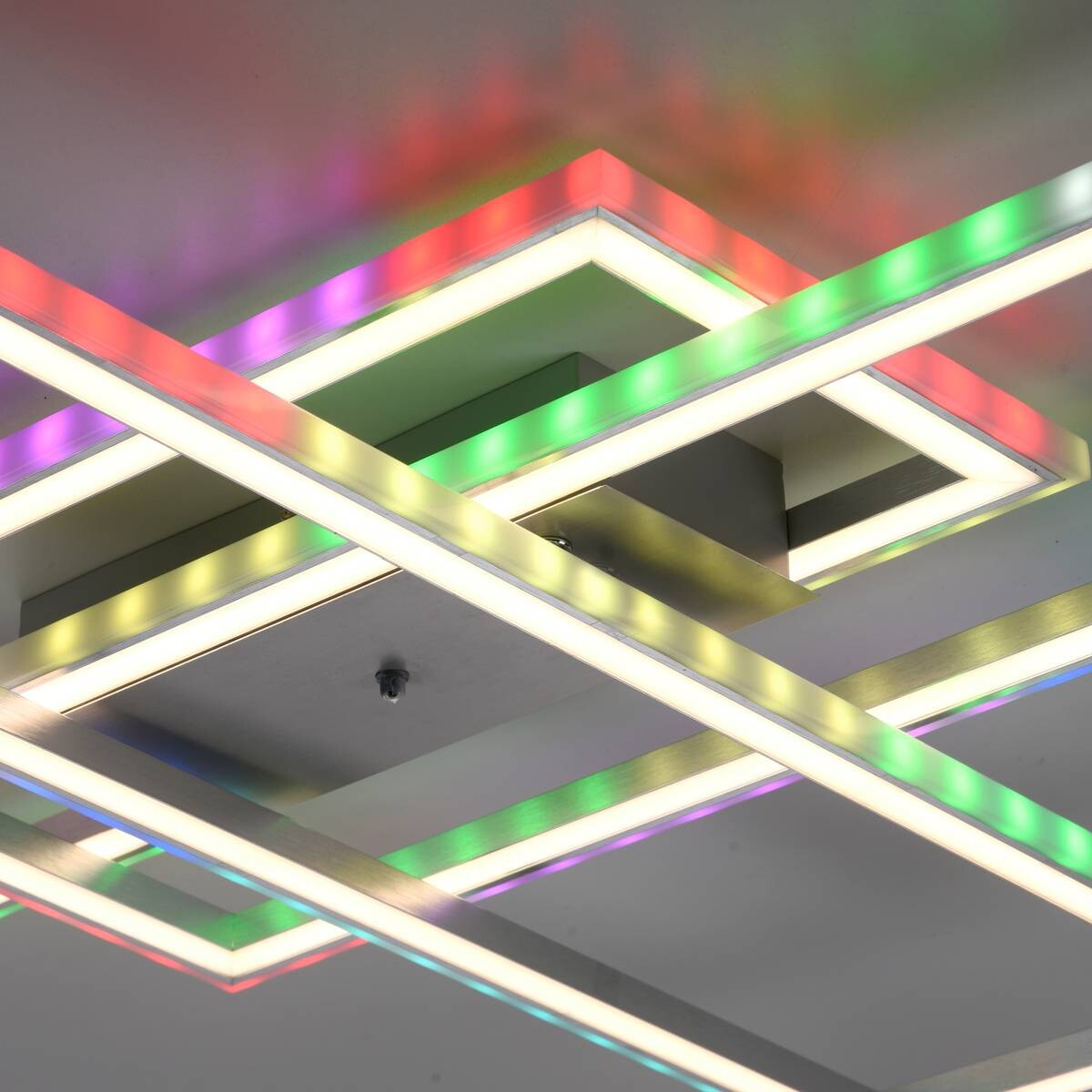 Just Light LED-Deckenleuchte FELIX60 14637-55 stahlfarbig weiß Kunststoff Stahl B/H/T: ca. 101x6,9x71 cm 2 Brennstellen