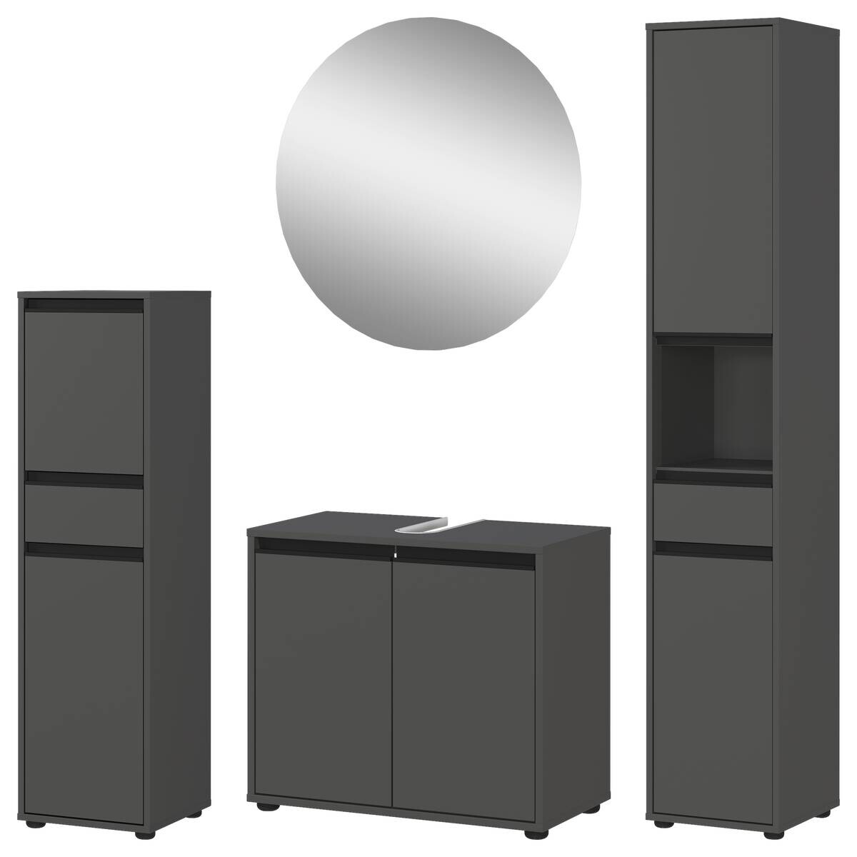 Badezimmer-Set 9931-547 Graphit B/H/T: ca. 156x190x34 cm