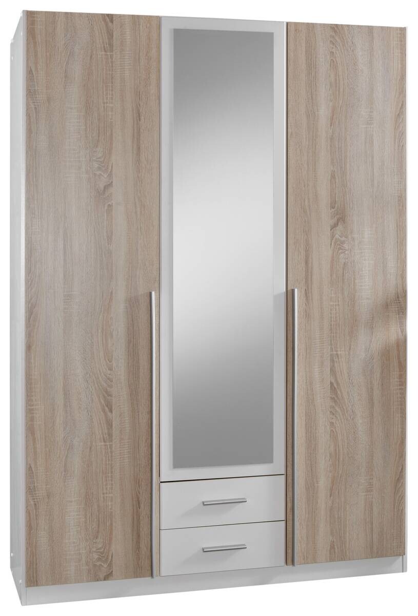Kleiderschrank Skate weiß Eiche Sonoma Nachbildung B/H/T: ca. 135x197x58 cm
