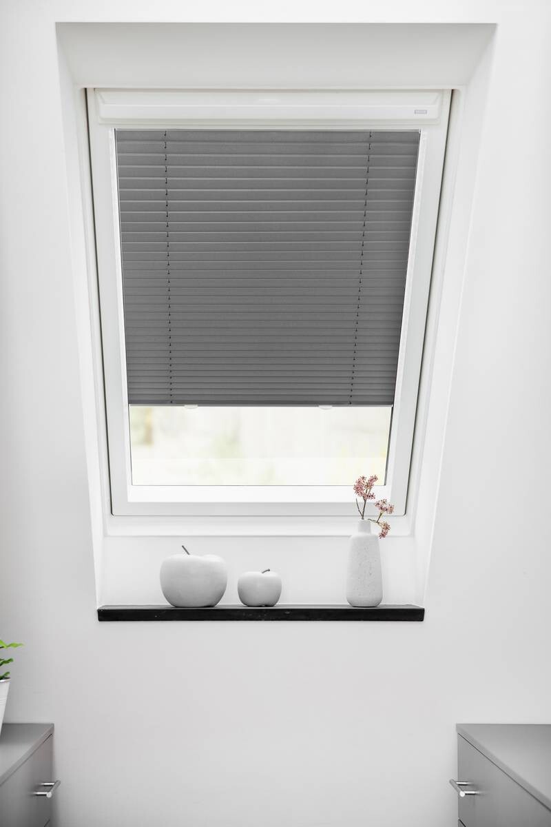 LICHTBLICK Dachfensterplissee grau B/L: ca. 36,3x60 cm