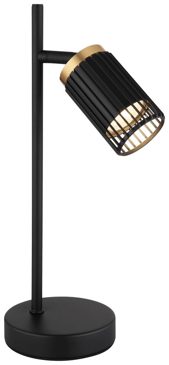 GLOBO Tischleuchte mattschwarz Aluminium Metall B/H/T/L: ca. 12x35x16,5x16,5 cm GU10 1 Brennstellen