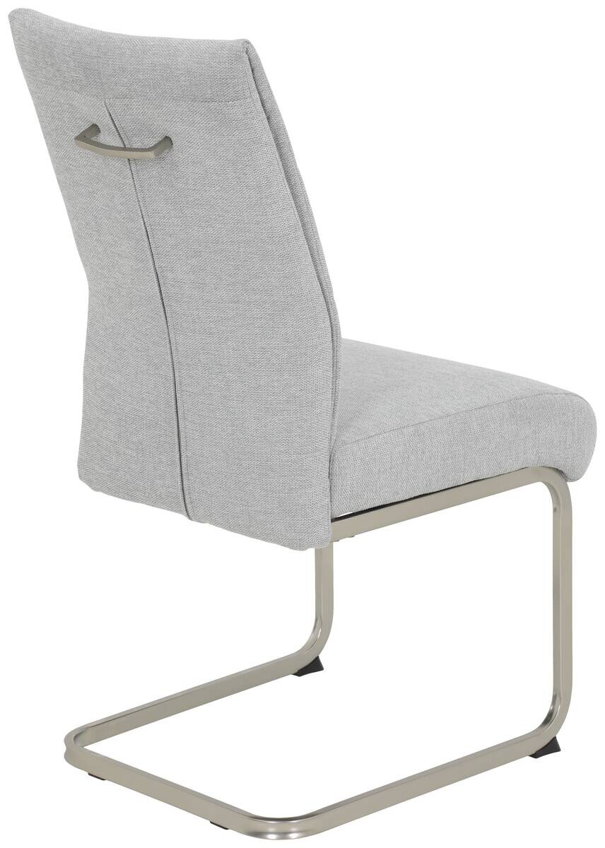 Schwingstuhl Ines, 2er-Set grau Edelstahloptik Metall Microfaser B/H/T: ca. 50x99x66 cm