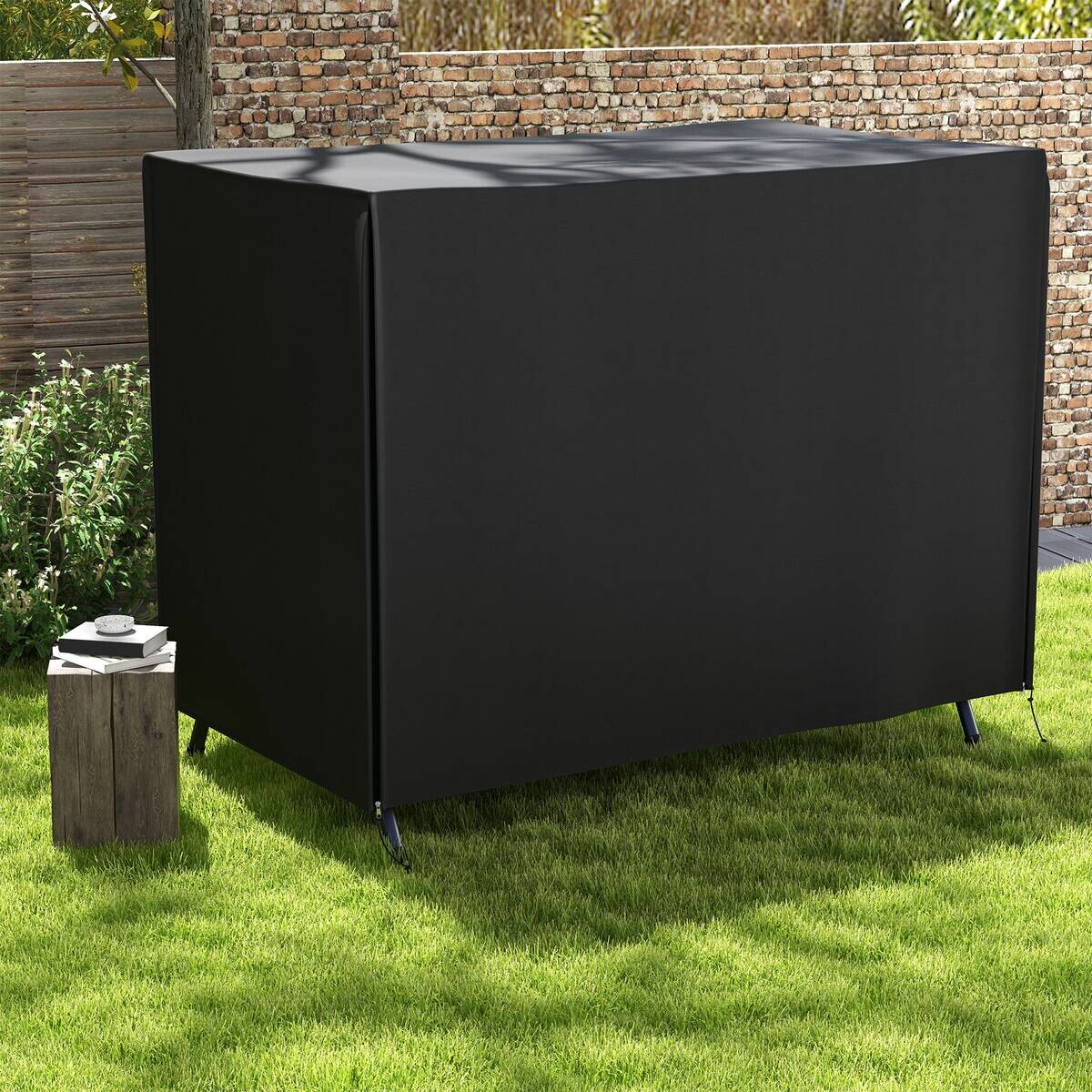 Outsunny Abdeckplane schwarz Polyester B/H/L: ca. 124x164x205 cm