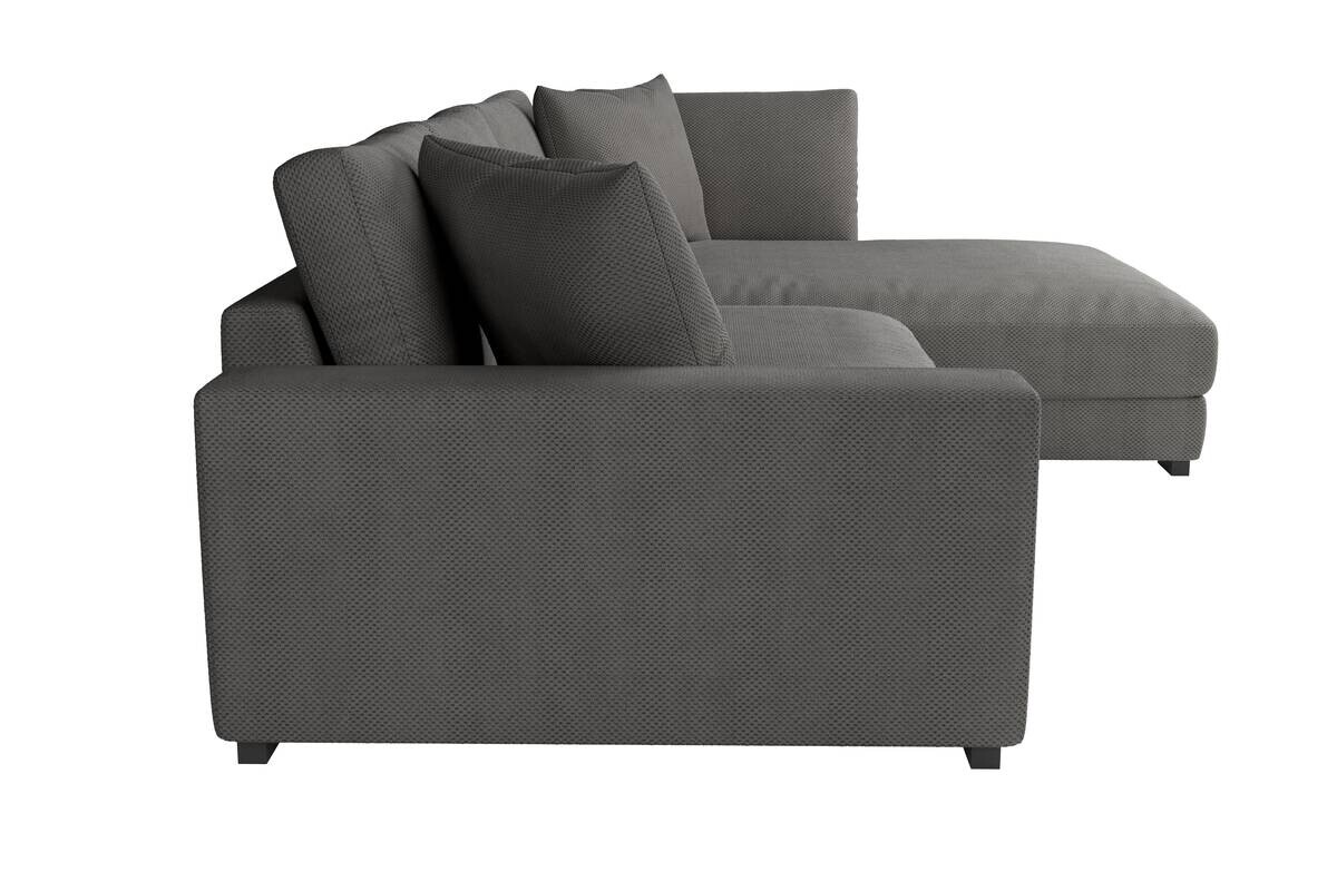 Ecksofa dunkelgrau Microfaser B/H/T: ca. 300x83x190 cm