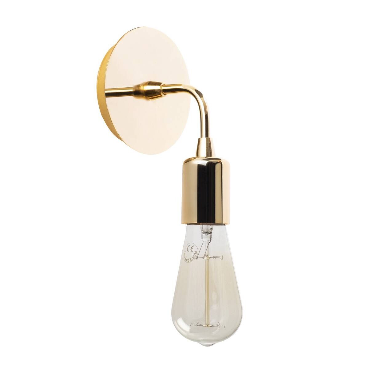Opviq Wandleuchte gold Eisen B/H/L: ca. 12x20x12 cm E27 1 Brennstellen