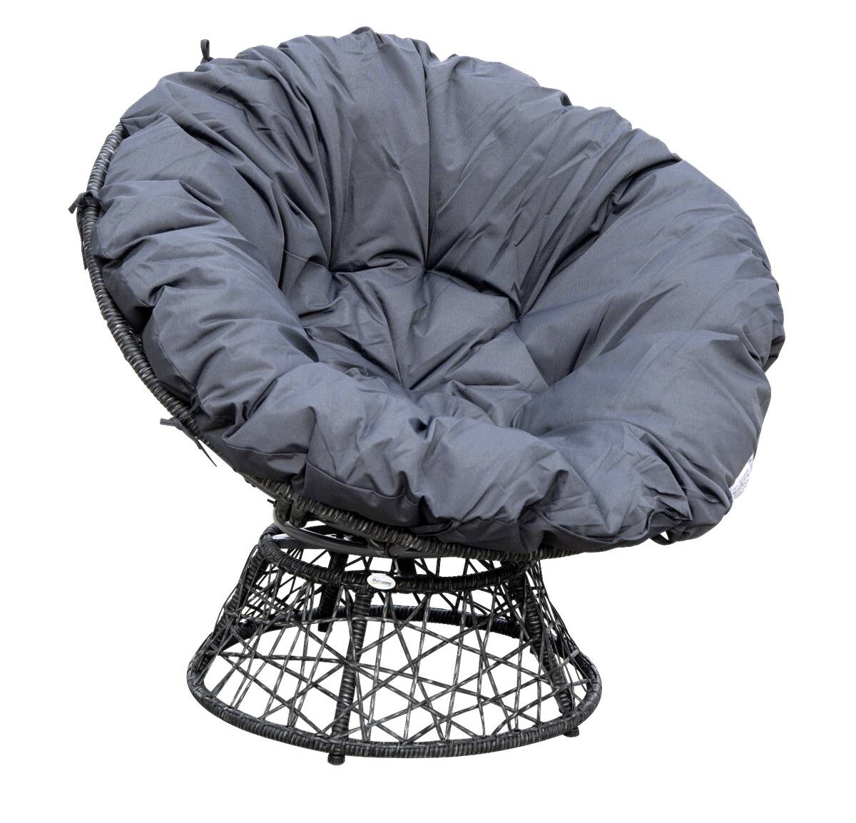 Outsunny Papasansessel schwarz Polyrattan B/H/L: ca. 87x90x97 cm