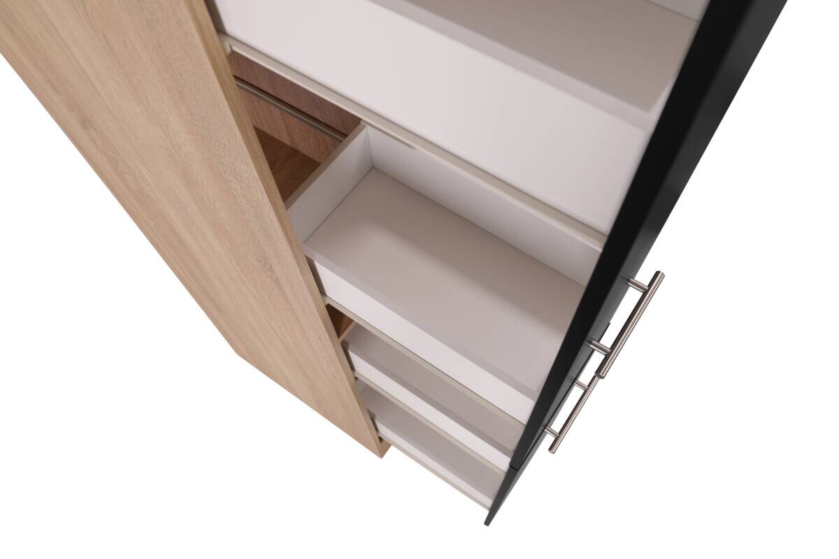 Apothekerschrank Merle schwarz B/H/T: ca. 30x200x60 cm