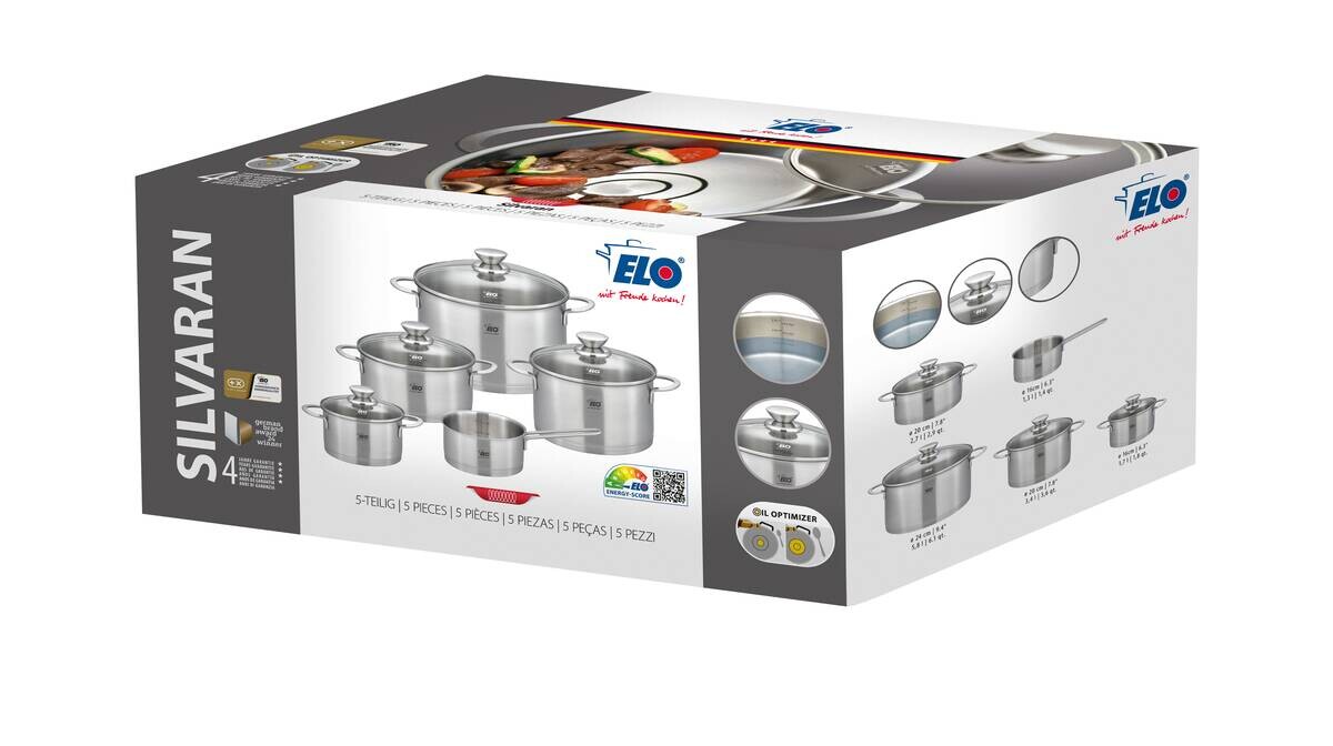 ELO Topfset schwarz Edelstahl 5 tlg.