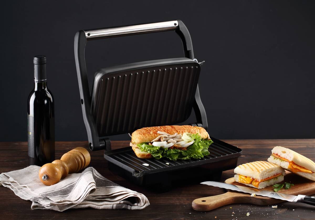 MASTERPRO Kontaktgrill BGMP-9008 silber Kunststoff Edelstahl B/H/T: ca. 35x13x30,5 cm