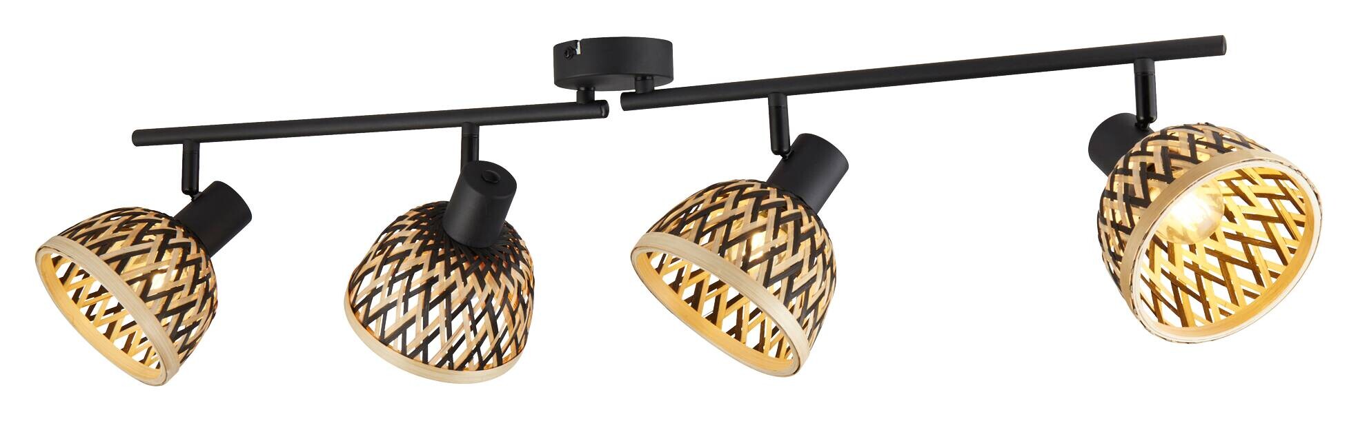 Searchlight Strahler Lance schwarz Stahl Bambus B/H/L: ca. 13x22x94 cm E14 4 Brennstellen