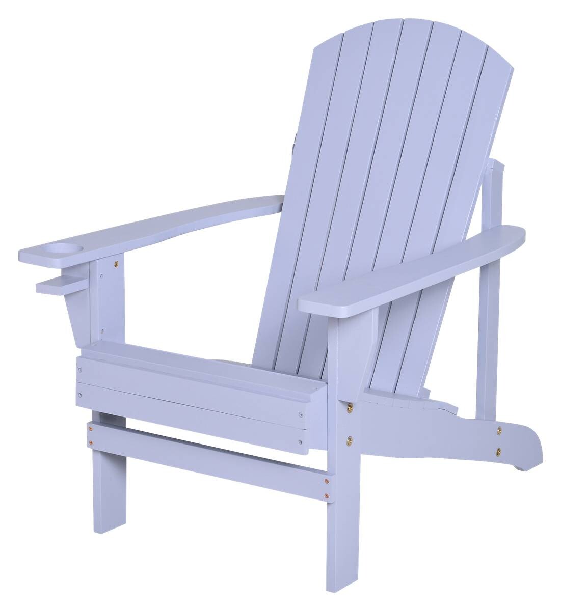 Outsunny Gartensessel grau Holz B/H/T: ca. 97x93x72 cm