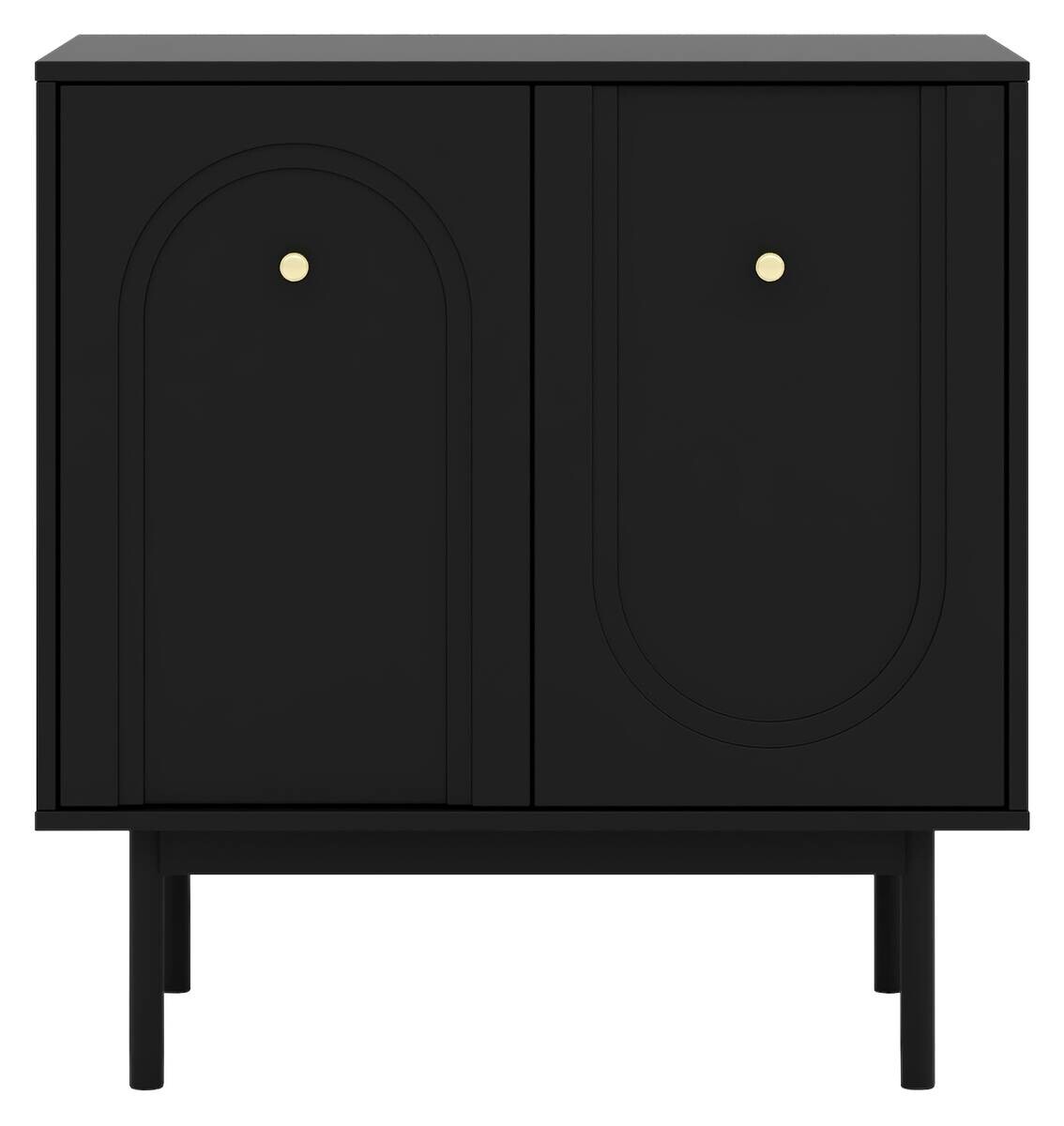 Kommode MAZOMA schwarz gold Optik B/H/T: ca. 79x82x39 cm