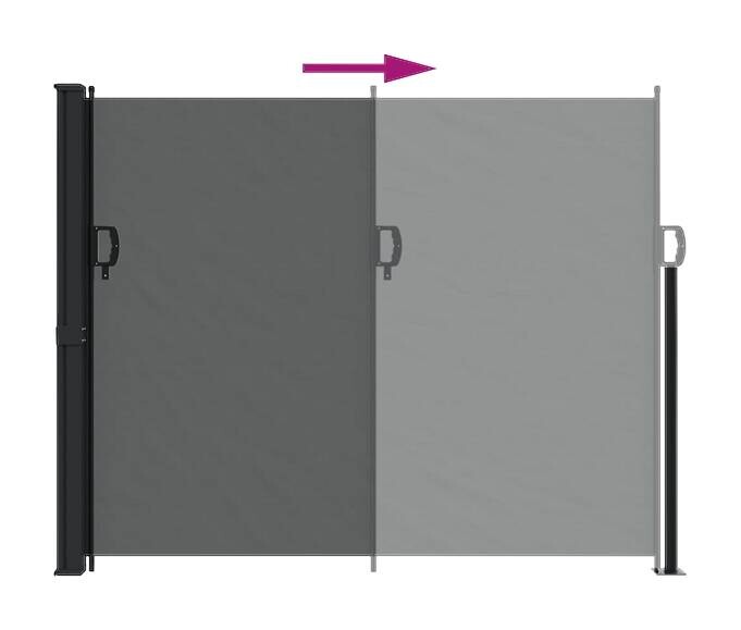 vidaXL Seitenmarkise anthrazit B/T/L: ca. 160x300x300 cm