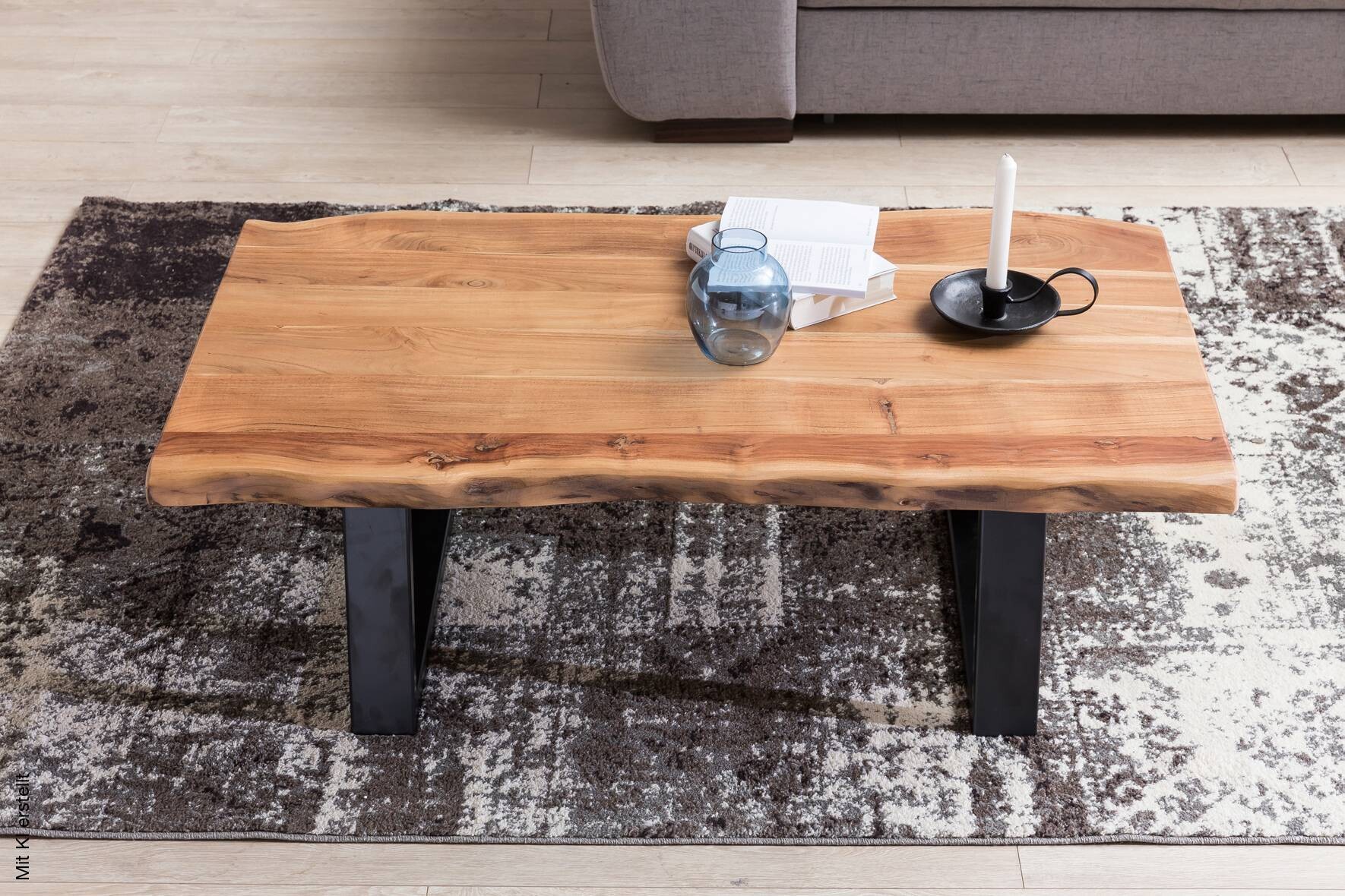 Couchtisch natur schwarz B/H/T: ca. 115x40x61 cm