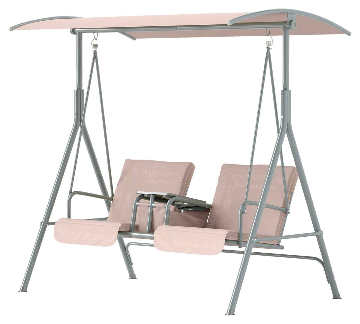 Outsunny Hollywoodschaukel beige Metall B/H/L: ca. 112x165x175 cm