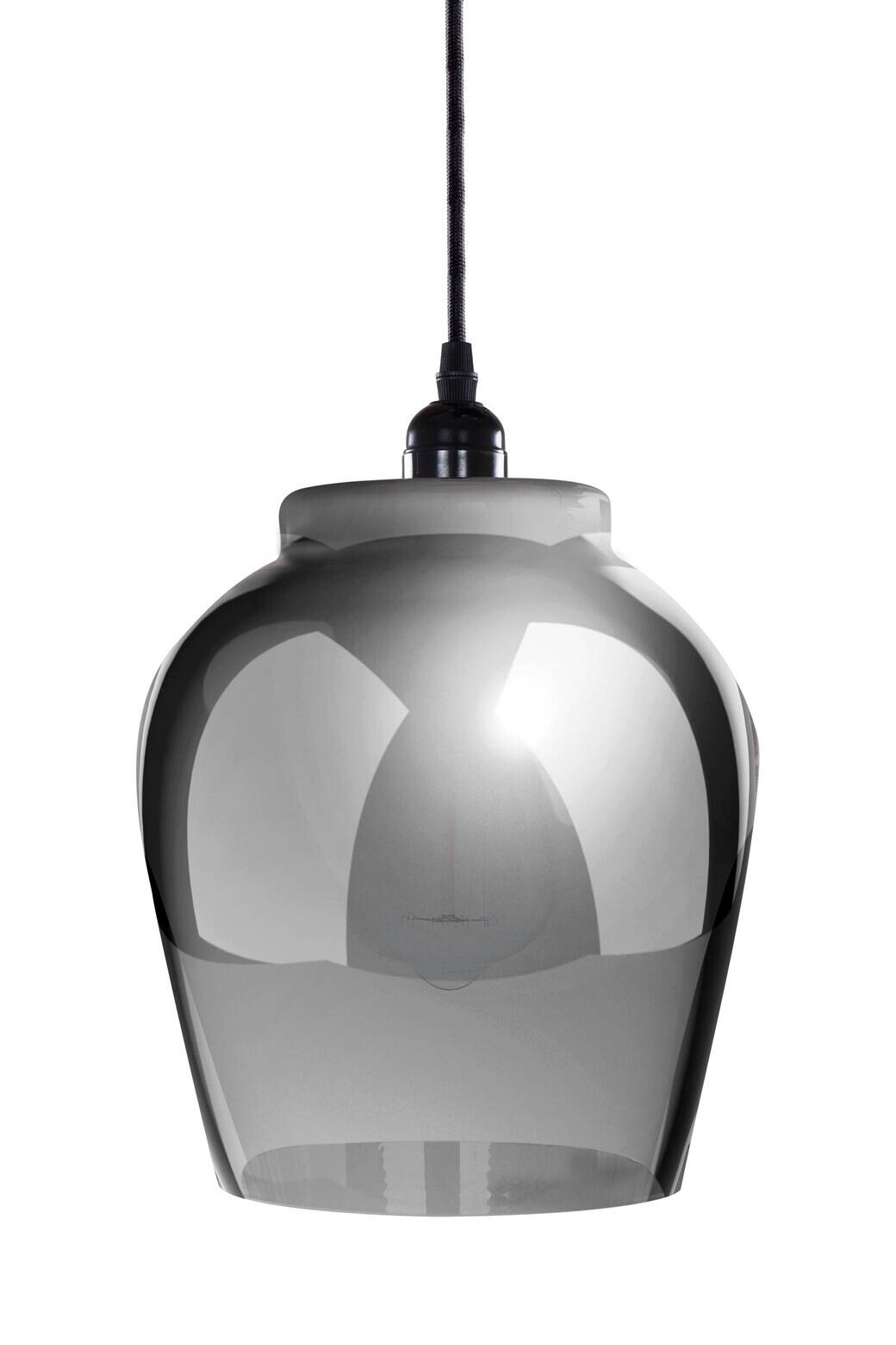 Kayoom Pendelleuchte grau schwarz Glas B/H/L: ca. 22x29x22 cm E27 1 Brennstellen