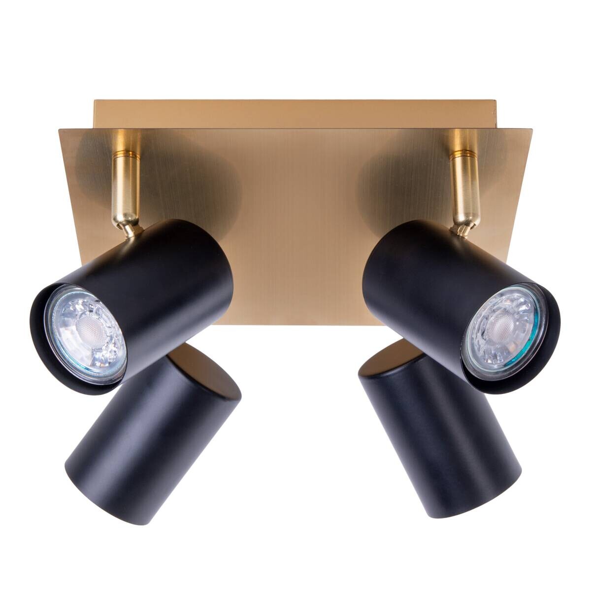 Näve Leuchten Deckenleuchte 1395022 schwarz gold Metall B/H/T: ca. 22x13,5x22 cm GU10 4 Brennstellen