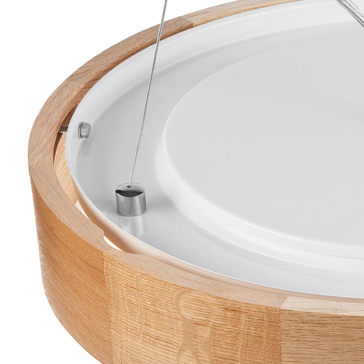 Lamkur Deckenleuchte Eveline Eiche Holz Glas H/L: ca. 80x47 cm E27 3 Brennstellen