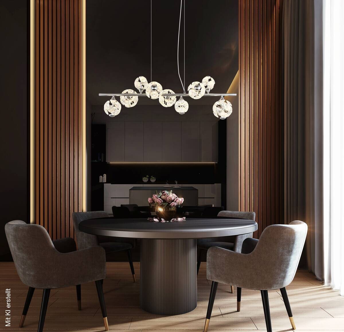 GLOBO Pendelleuchte klar Chrom Metall B/H/T/L: ca. 36x120x86,6x86,6 cm 1 Brennstellen