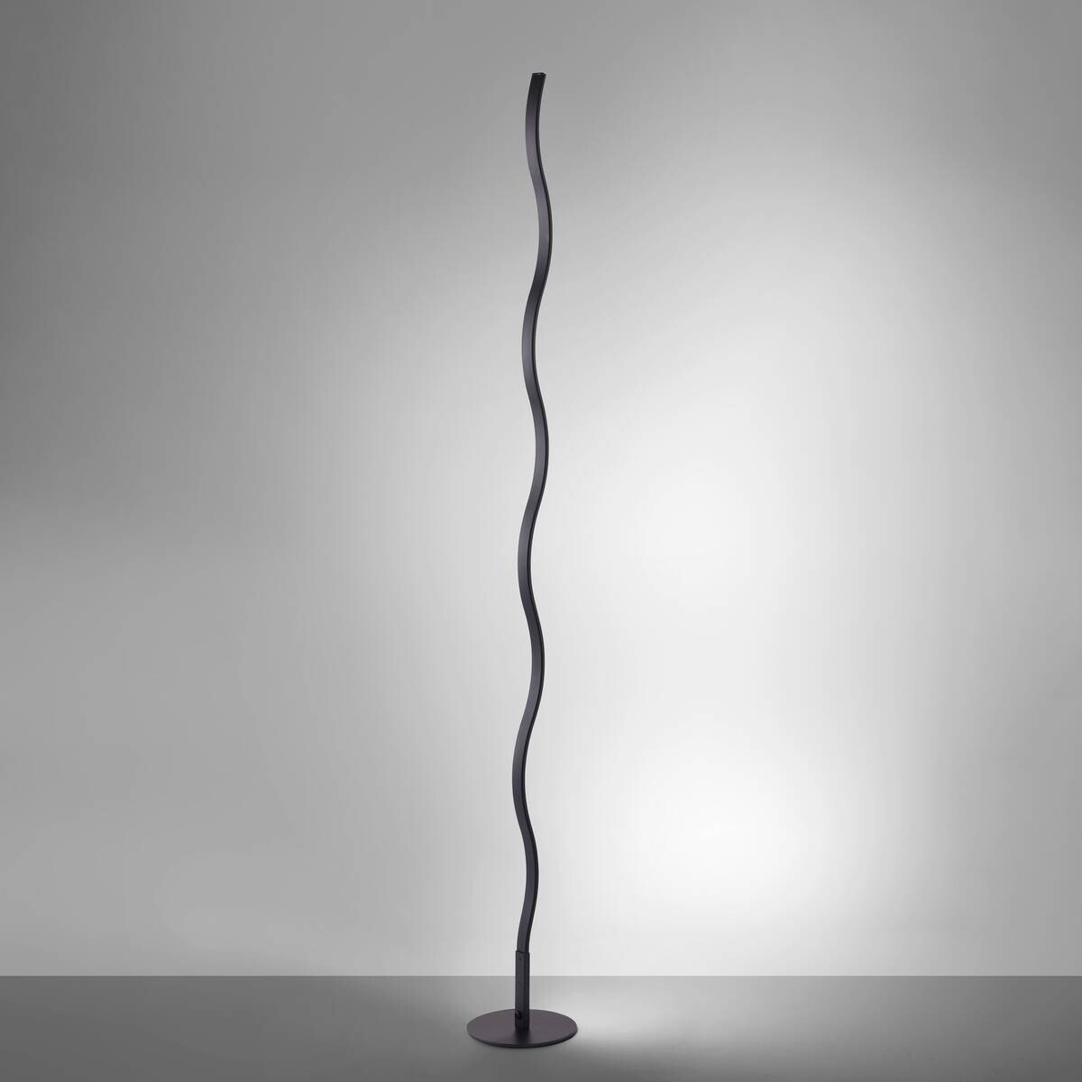 Just Light Stehleuchte Wave schwarz Kunststoff Metall H: ca. 120 cm