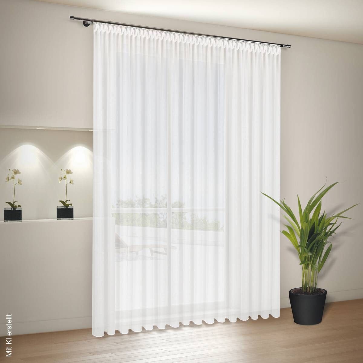 Happy Home Fertigstore Alina weiß 100% Polyester B/L: ca. 450x245 cm