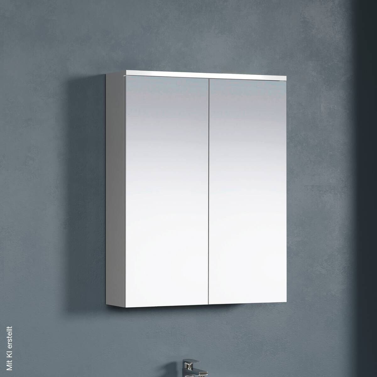 Spiegelschrank Wons weiß Hochglanz weiß matt B/H/T: ca. 60x78x18 cm