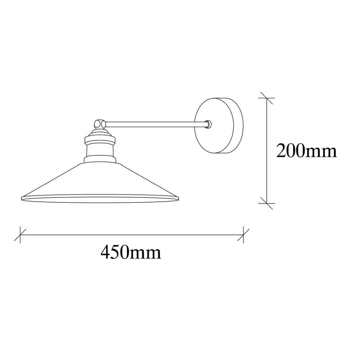 Opviq Wandleuchte Metall B/H/L: ca. 45x18x30 cm E27 1 Brennstellen