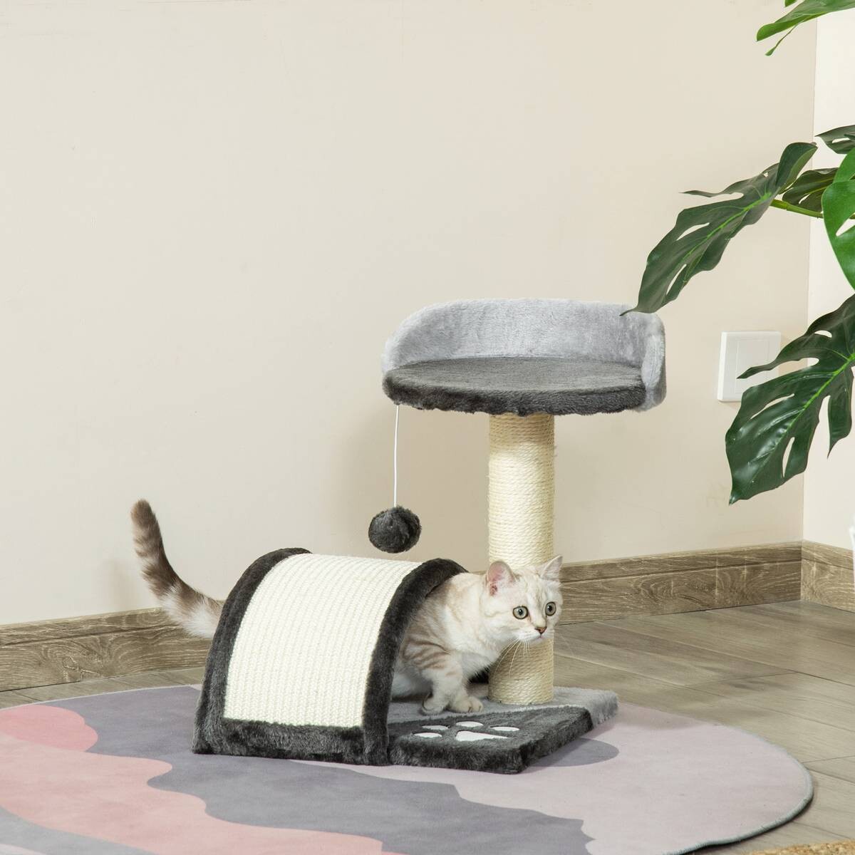PawHut Katzenbaum grau Sisal B/H/L: ca. 36x44x36 cm