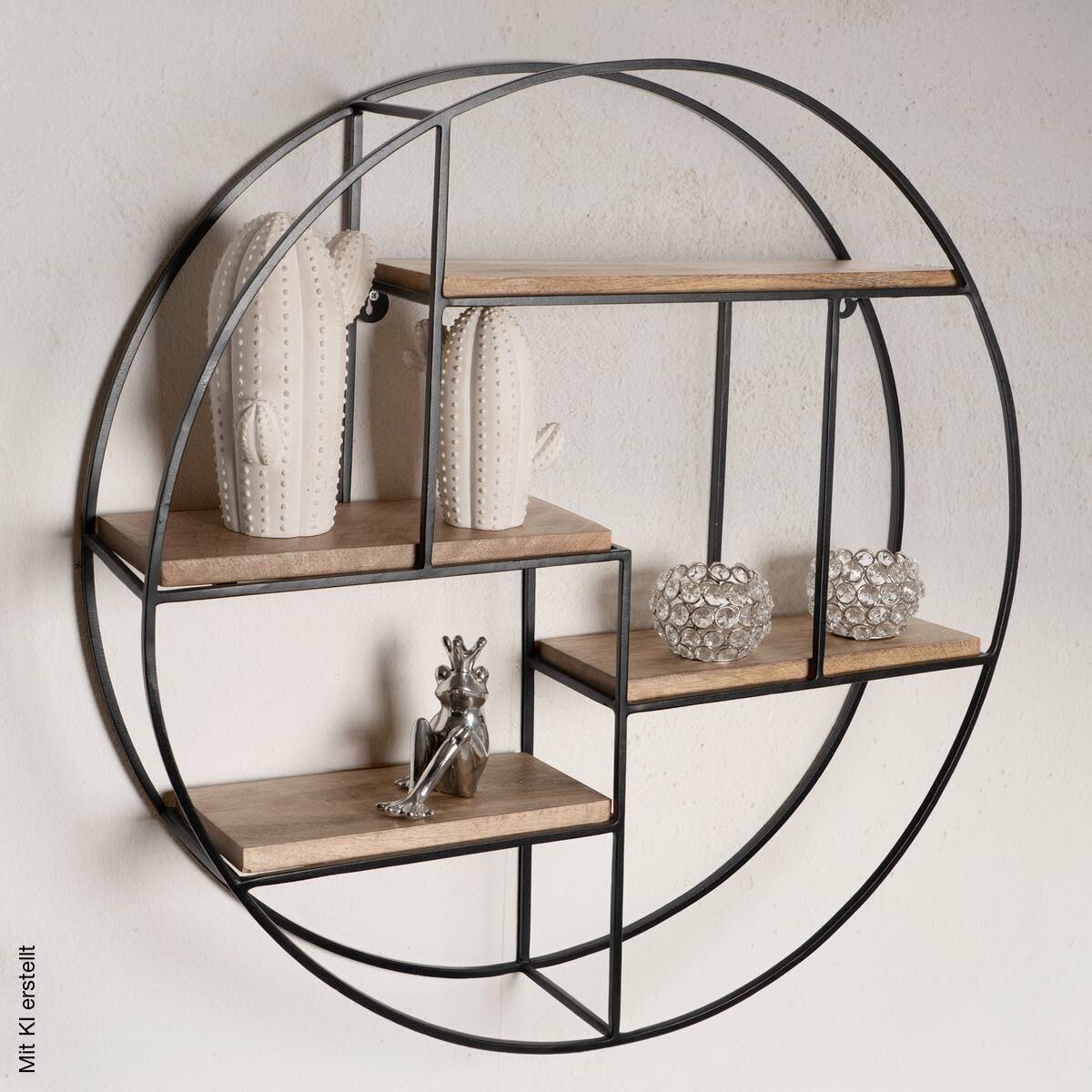 Wandregal schwarz B/H/T: ca. 70x70x18 cm