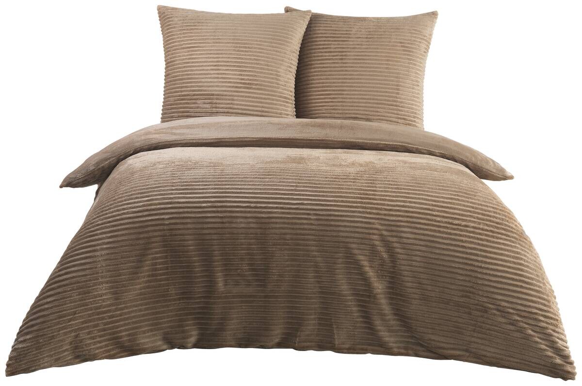 Microfaser Bettwäsche Cashmere touch taupe 100% Polyester B/L: ca. 200x200 cm