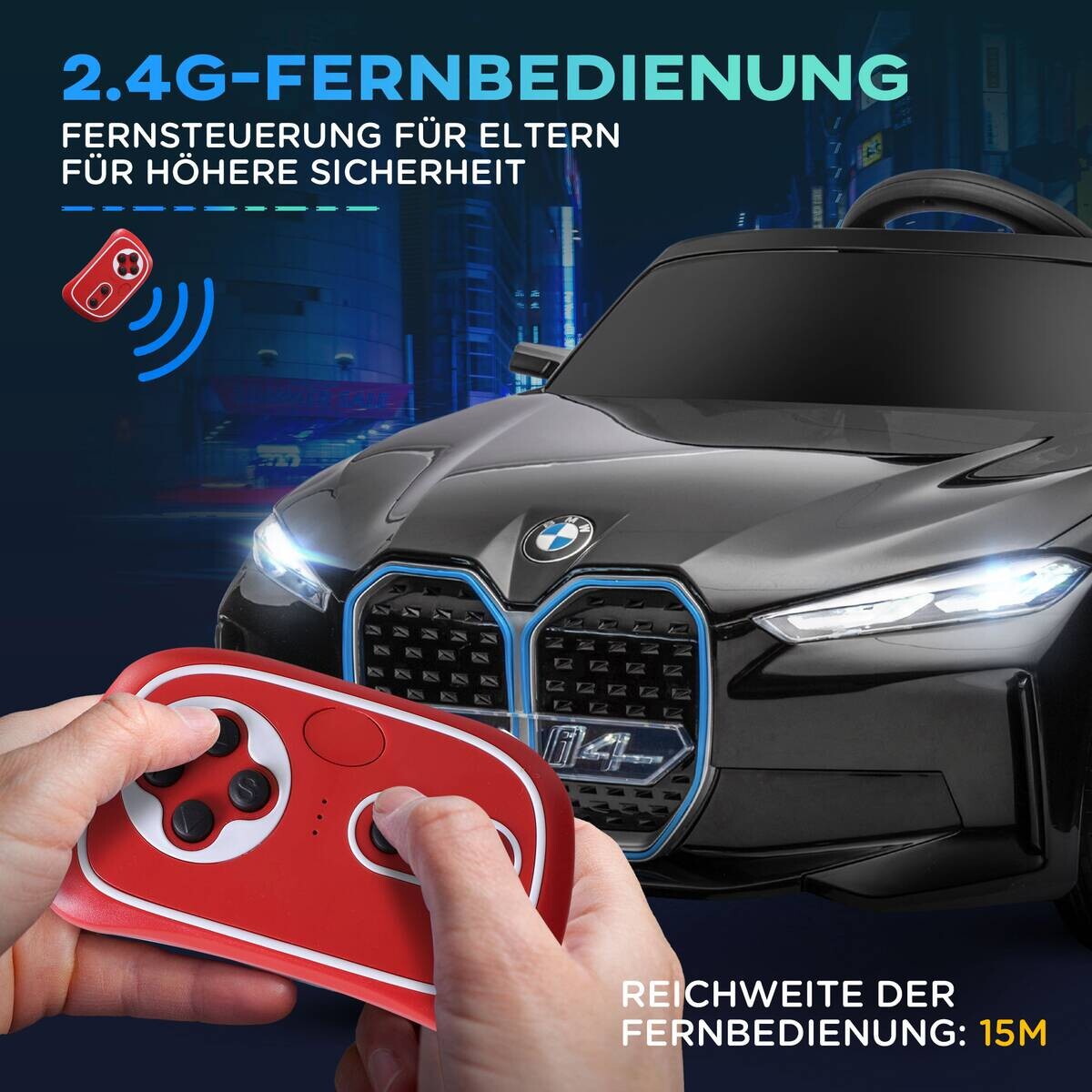HOMCOM Kinderauto schwarz B/H/L: ca. 67x115x45 cm