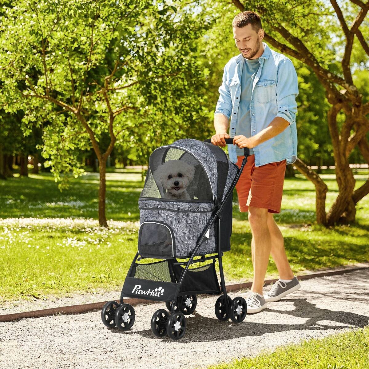PawHut Hunde-Zubehör schwarz Polyester B/H/L: ca. 48x81x99 cm