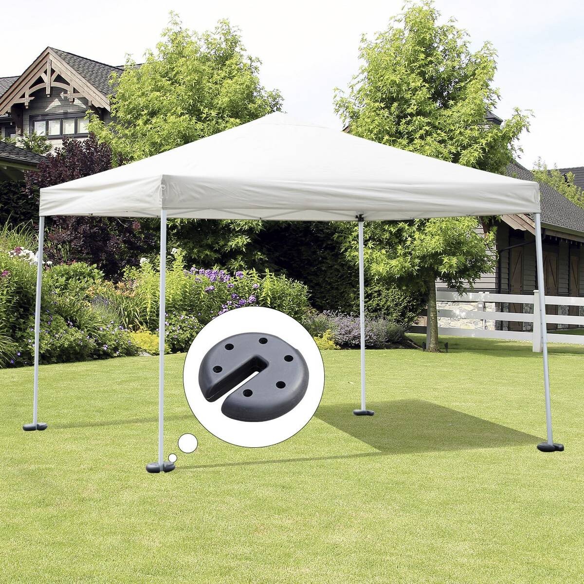 Outsunny Gewichte für Faltpavillon schwarz Beton H/D: ca. 4,5x20 cm