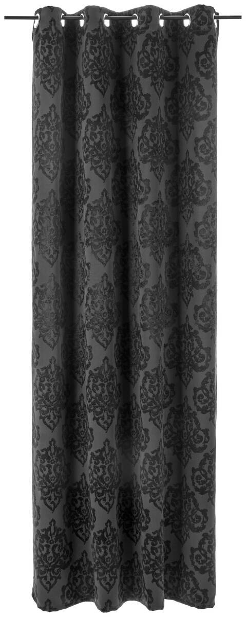 Verdunklungsvorhang Ornament schwarz 100% Polyester B/L: ca. 135x245 cm